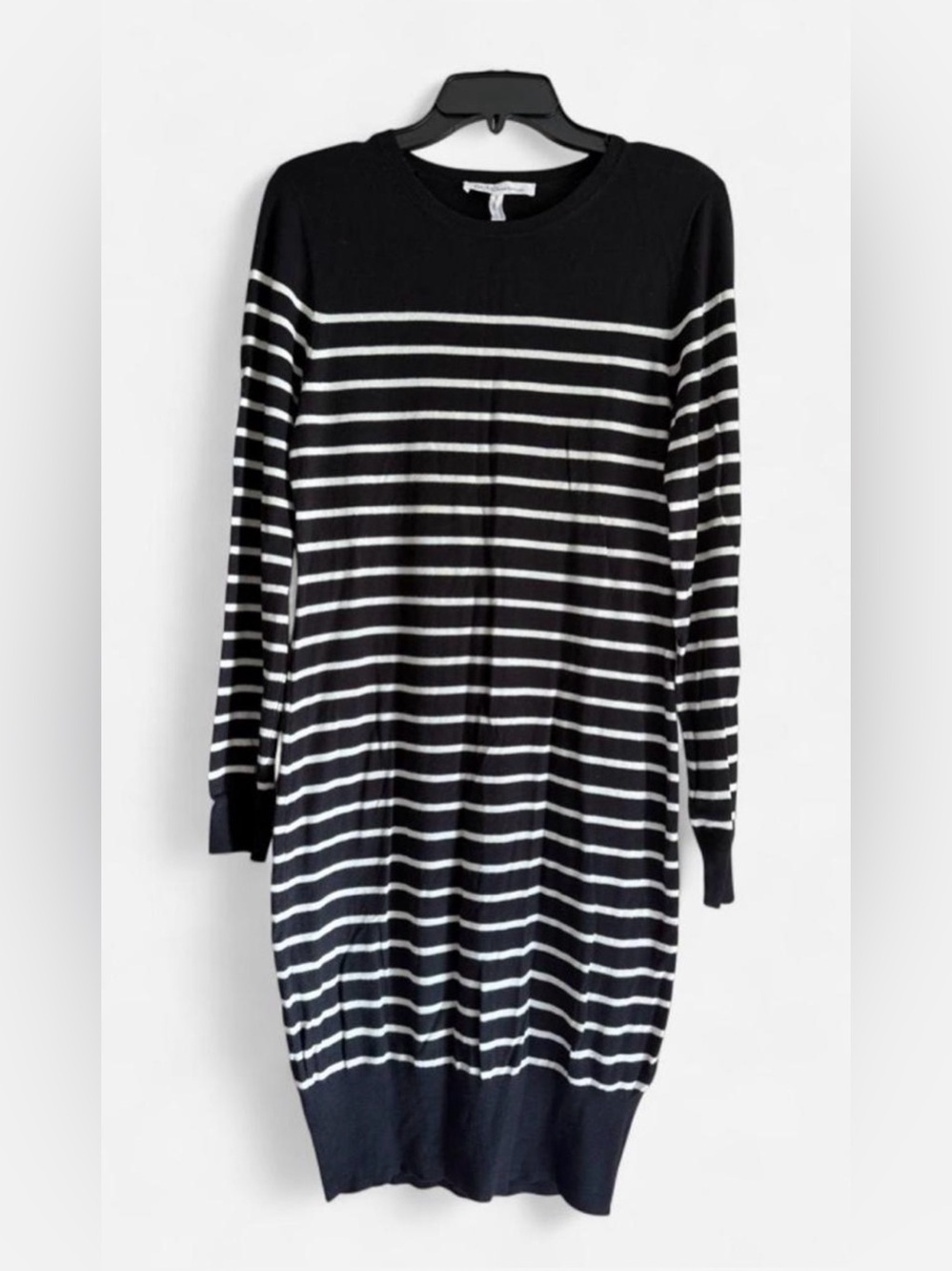BCBG Generation Black & White Striped Knit Sweater Dress